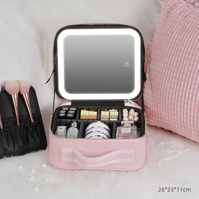 GlowCase™ حقيبة مكياج بمرآة مضيئة
