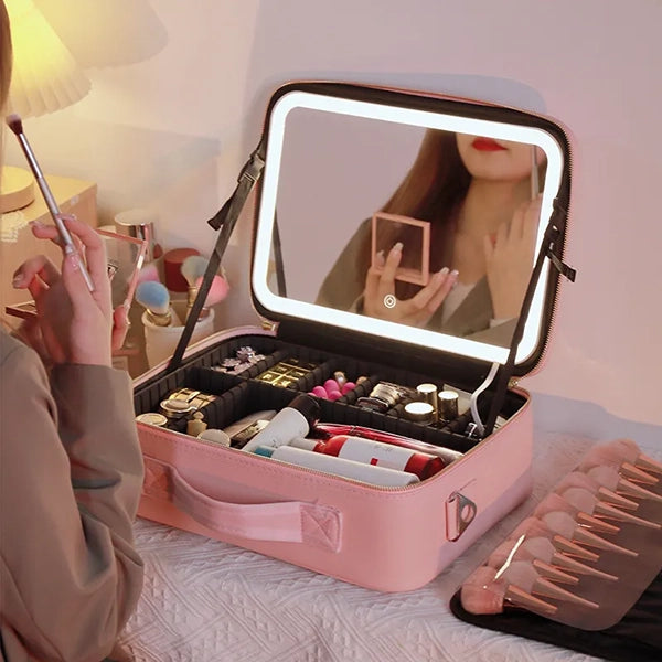 GlowCase™ حقيبة مكياج بمرآة مضيئة