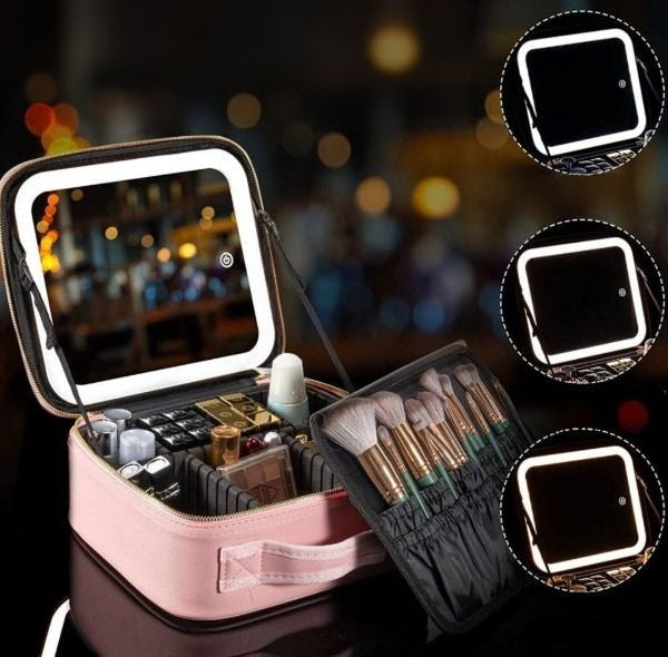 GlowCase™ حقيبة مكياج بمرآة مضيئة